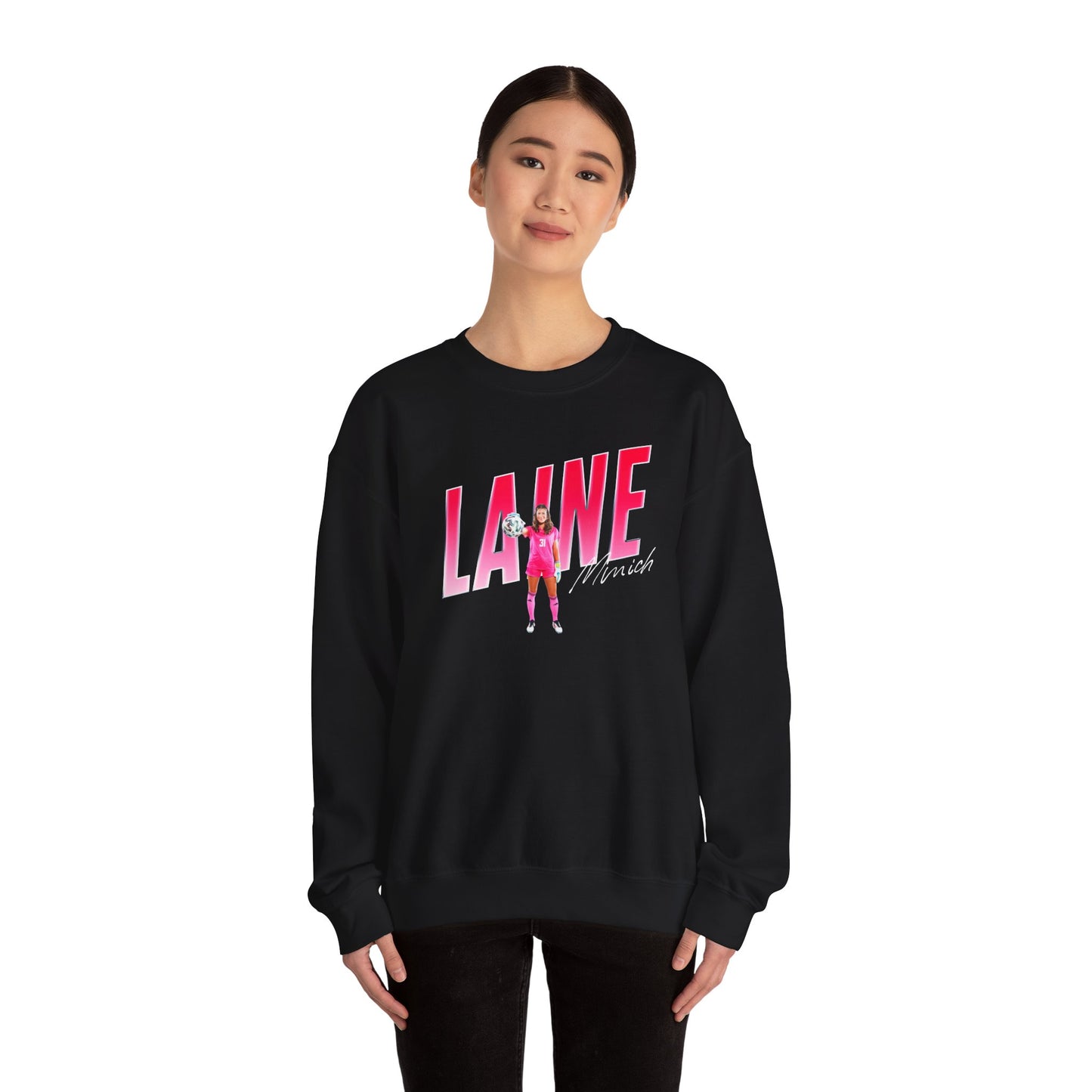 Laine Minich Cursive Combo Colored Crewneck Sweatshirt