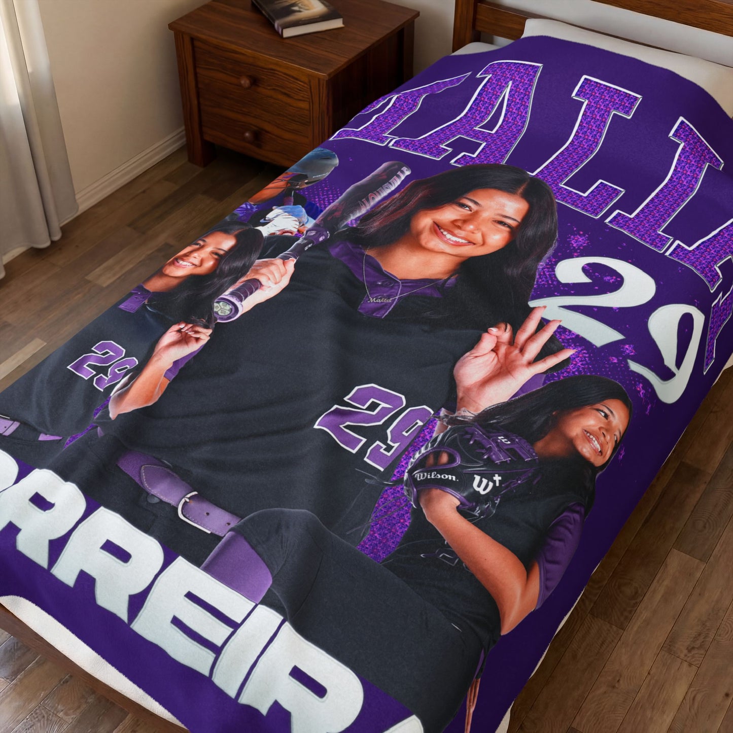 Malia Morreira First Name Highlight 60"-80" Plush Blanket