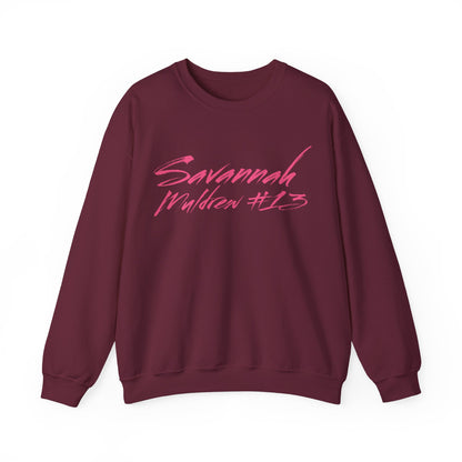 Savannah Muldrew Cursive Name & Number Crewneck Sweatshirt