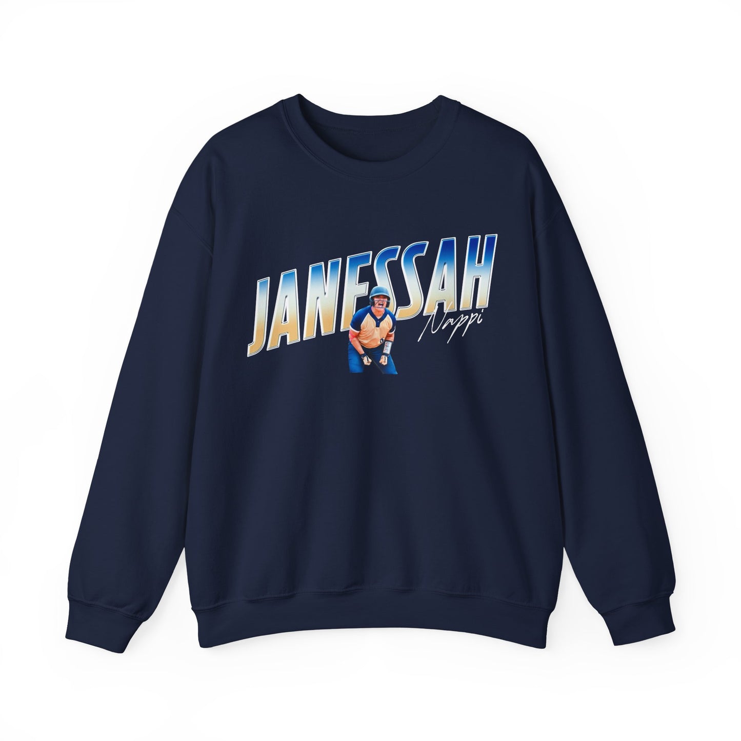 Janessah Nappi Cursive Combo Crewneck Sweatshirt
