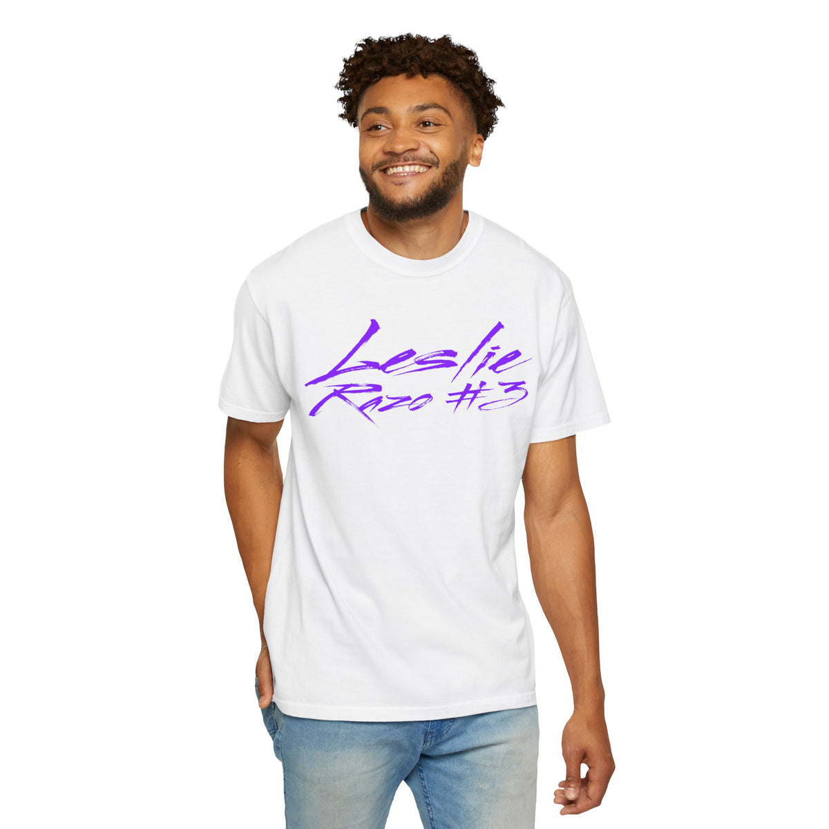 Leslie Razo Cursive Name & Number Premium Tee