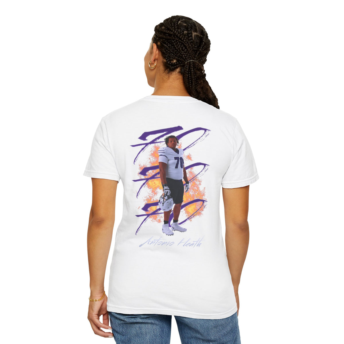 Antonio Heath Logo Front & Back Premium Tee