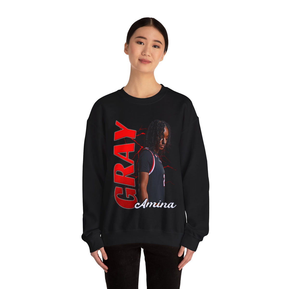 Amina Gray Crewneck Sweatshirt