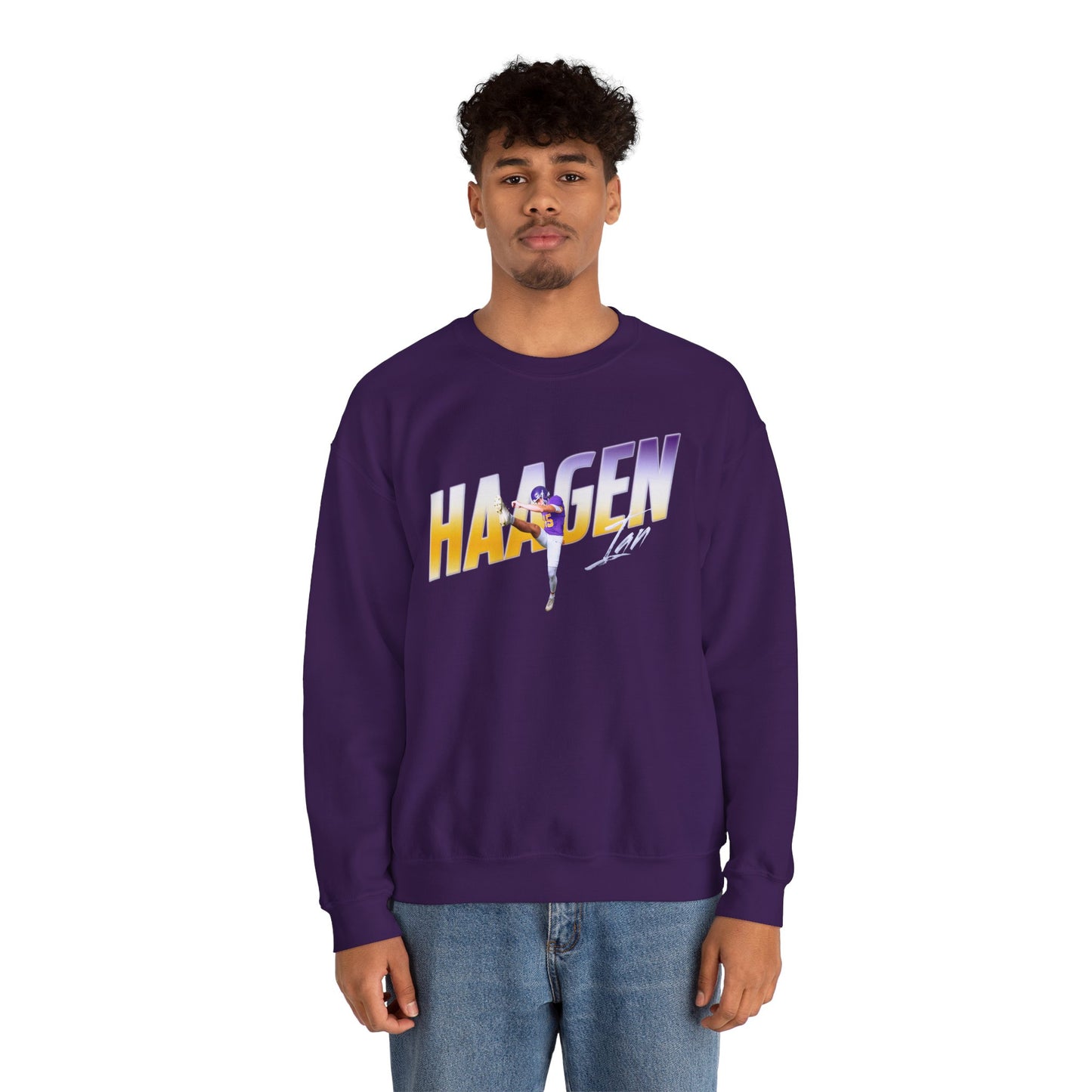 Ian Haagen Cursive Combo Colored Crewneck Sweatshirt