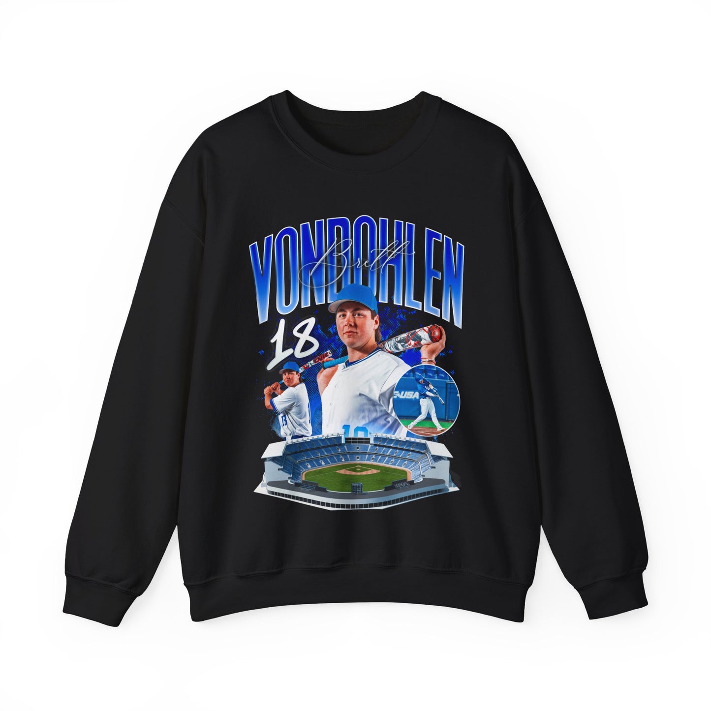 Brett Vondohlen Last Name Highlight Crewneck Sweatshirt
