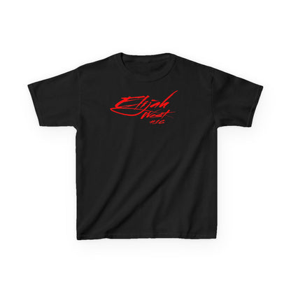 Elijah West Cursive Name & Number Kids Tee