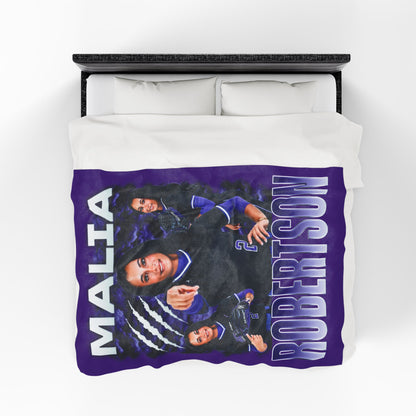 Malia Robertson White & Combo Colored 60"-80" Plush Blanket