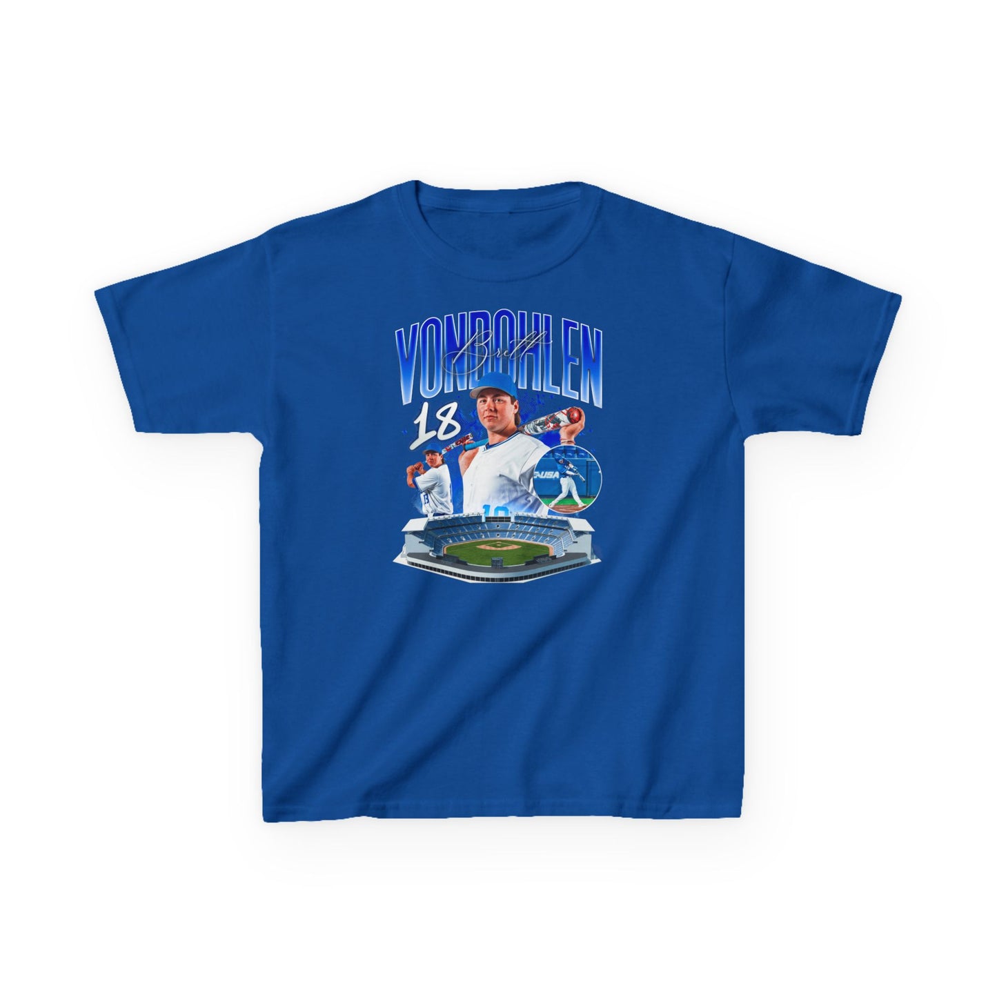 Brett Vondohlen Last Name Highlight Kids Tee