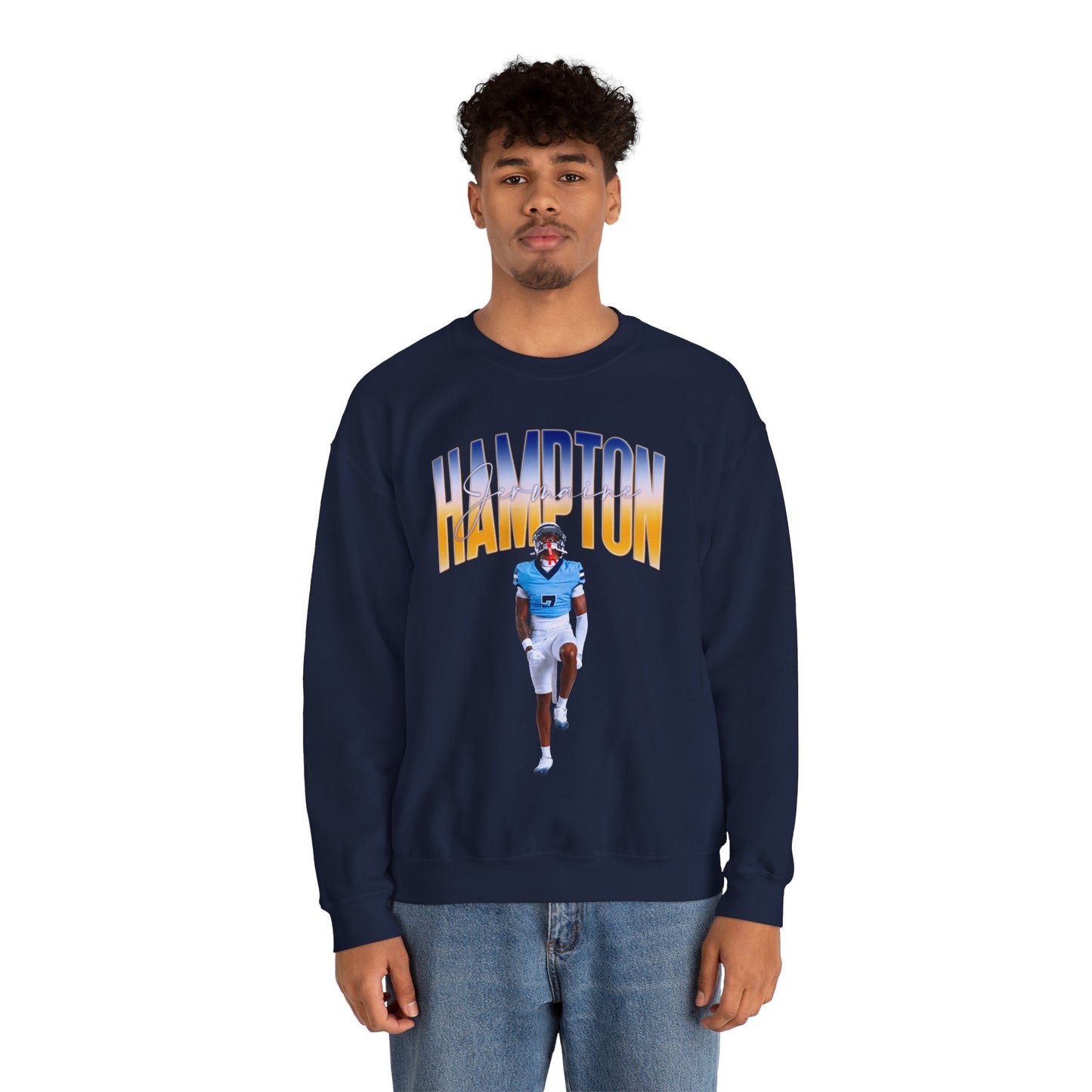 Jermaine Hampton Curved Combo Colored Crewneck Sweatshirt