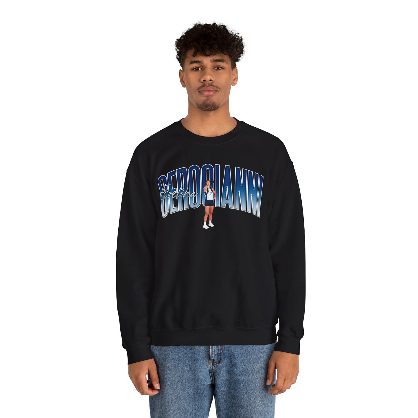 Evelina Gerogianni Curved Combo Colored Crewneck Sweatshirt