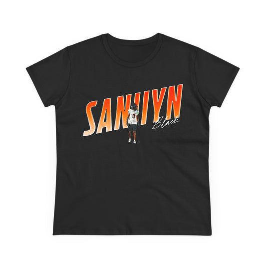Saniiyn Black Cursive Combo Colored Women's Tee