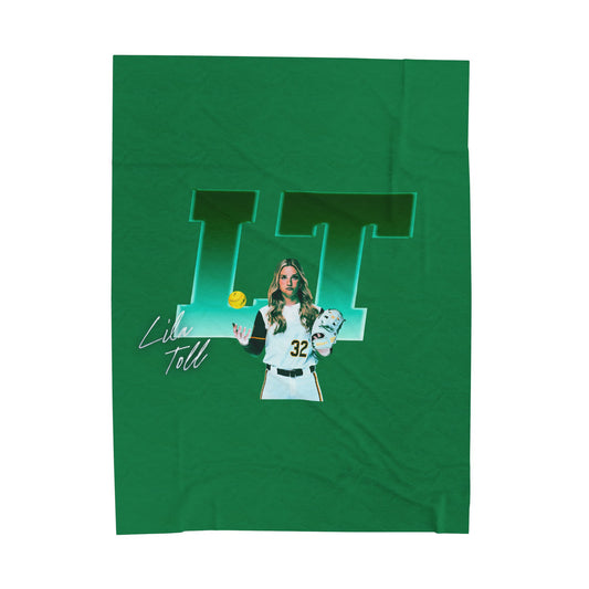 Lila Toll Big Initials Colored 60"-80" Plush Blanket