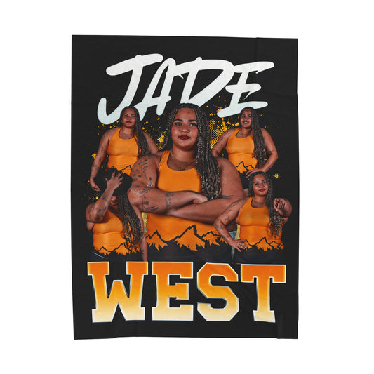 Jade West Colored & White Combo 60"-80" Plush Blanket