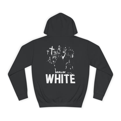 Malik White Vintage Blackout Premium Hoodie
