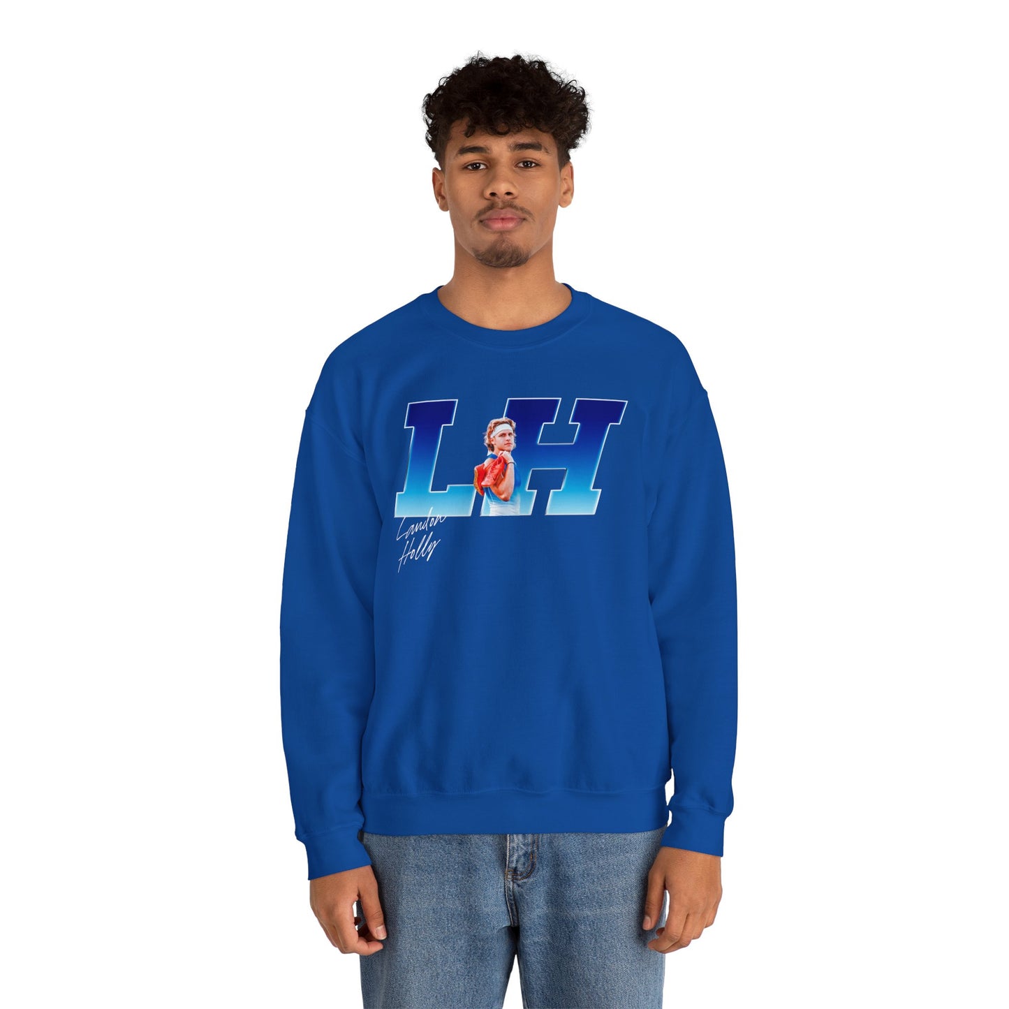 Landon Holly Big Initials Colored Crewneck Sweatshirt