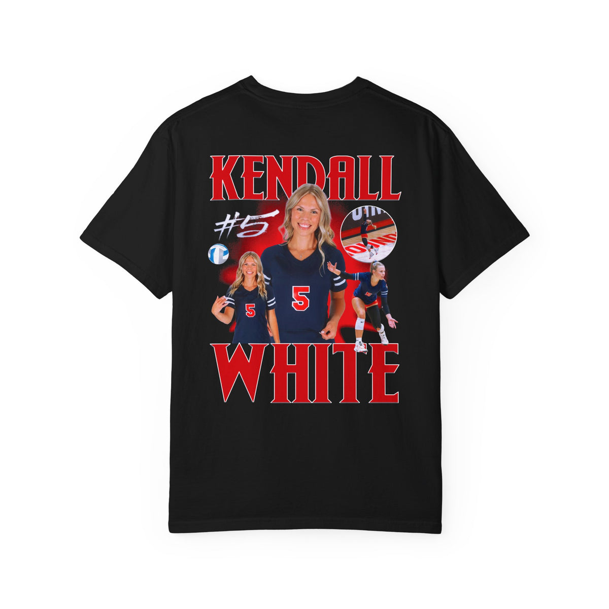 Kendall White Logo Front & Back Premium Tee