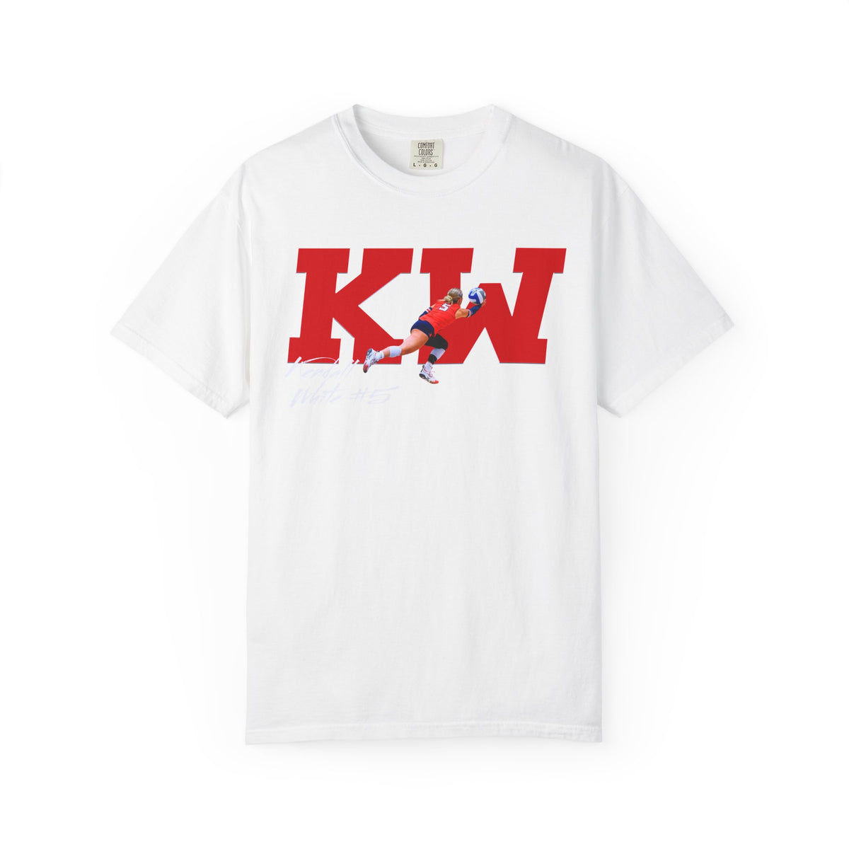 Kendall White Big Initials Premium Tee