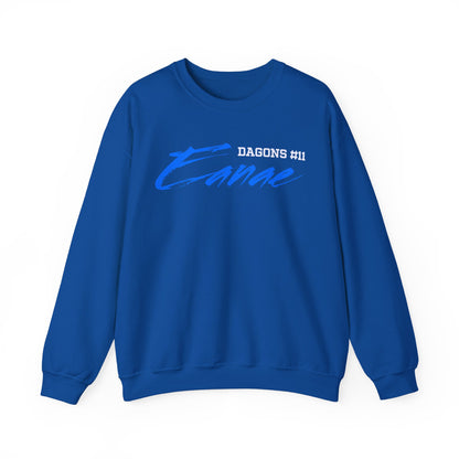 Eanae Dagons Cursvie Name & Number Crewneck Sweatshirt