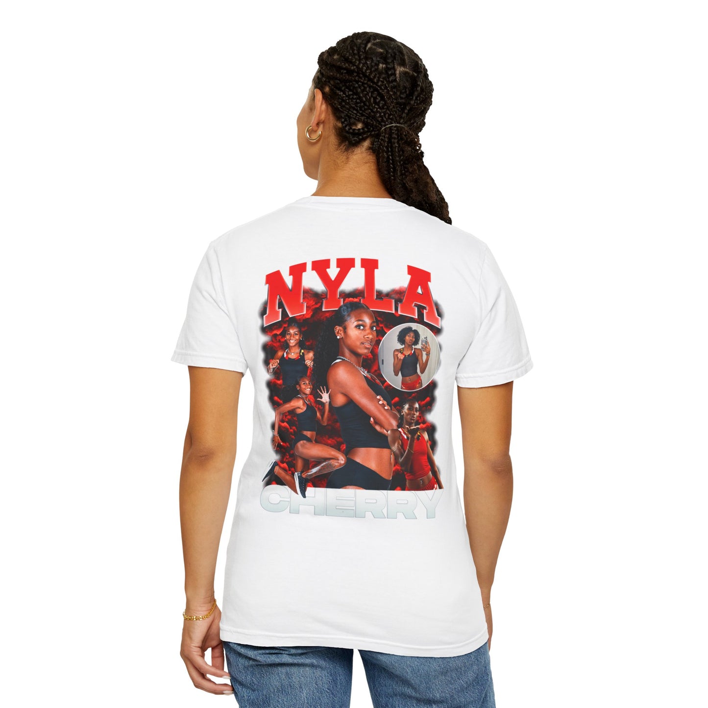 Nyla Cherry Logo Front & Back Premium Tee