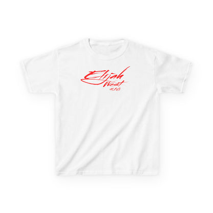 Elijah West Cursive Name & Number Kids Tee