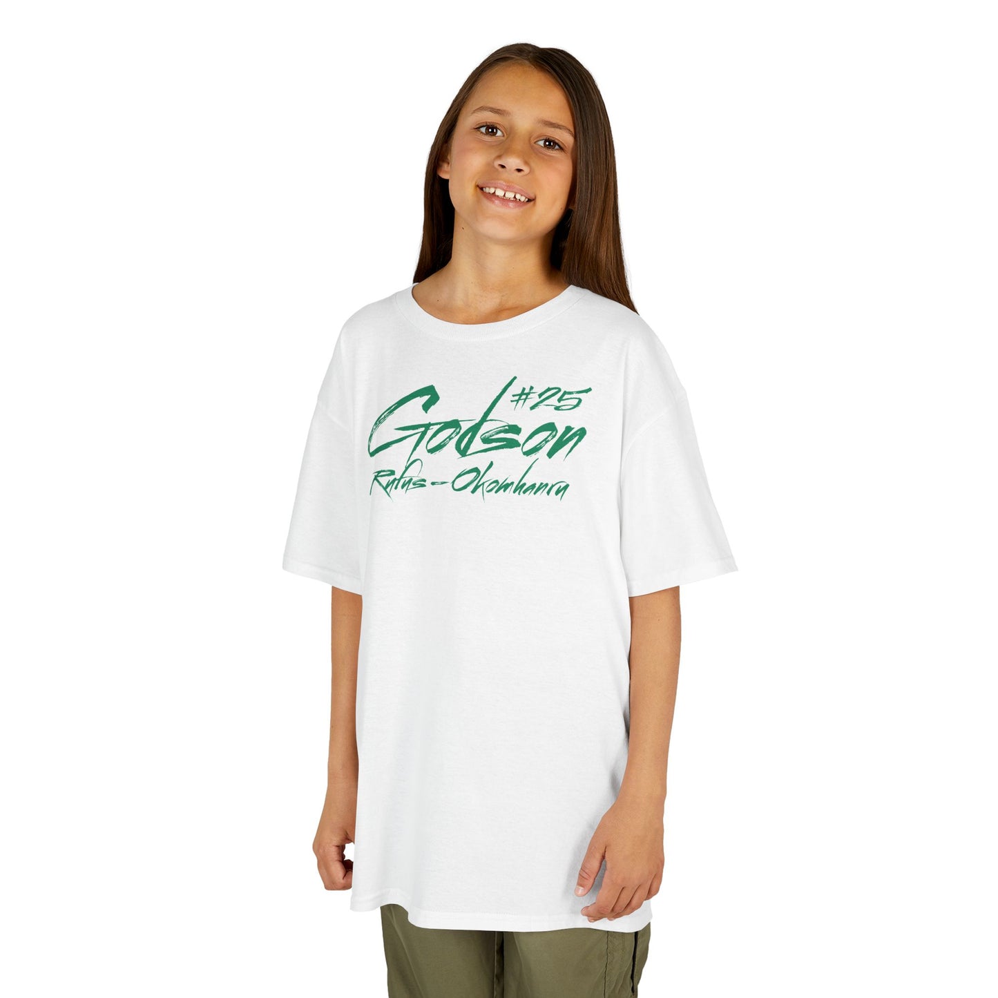 Godson Rufus-Okomhanru Cursive Name & Number Kids Tee