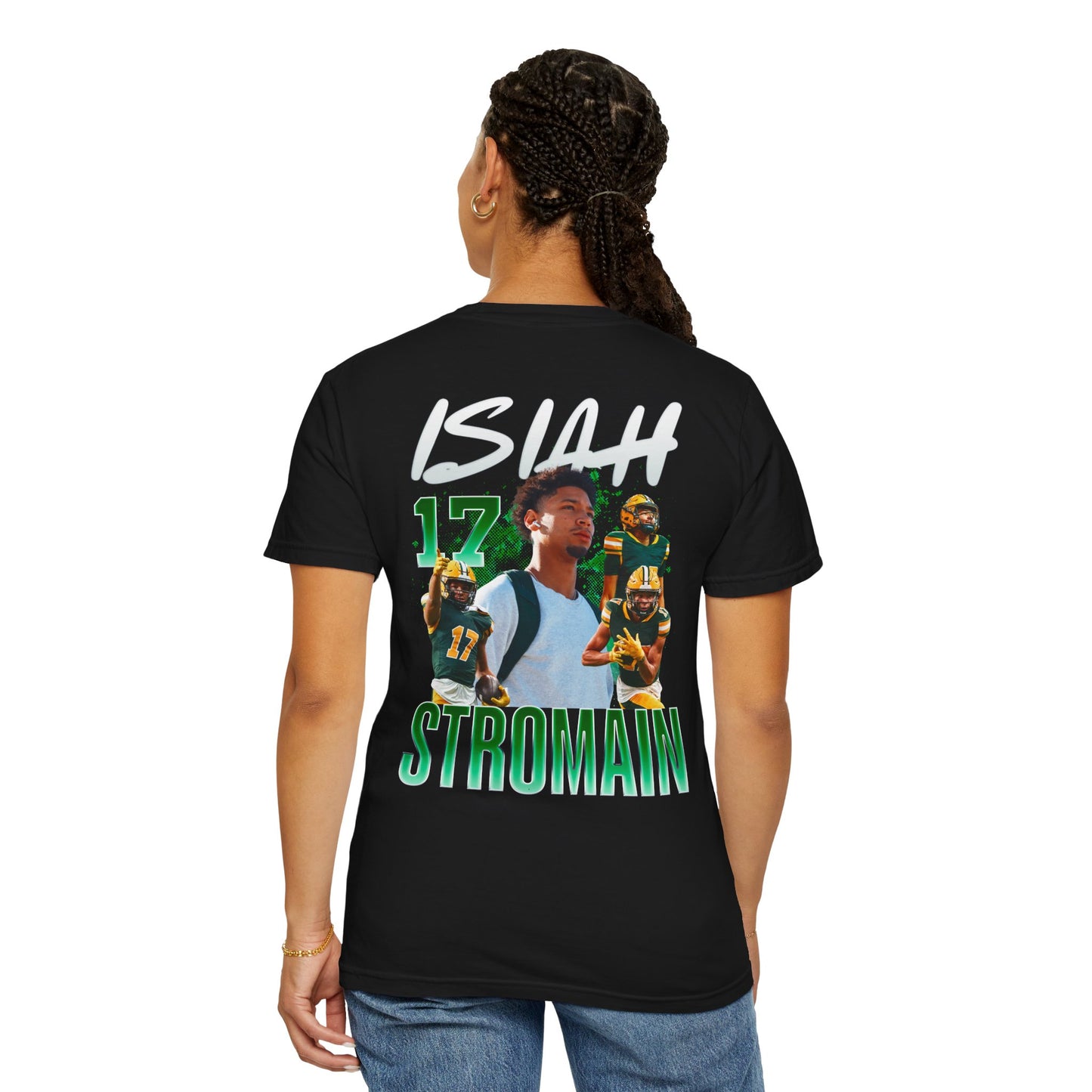 Isiah Stromain Logo Front & Back Premium Tee