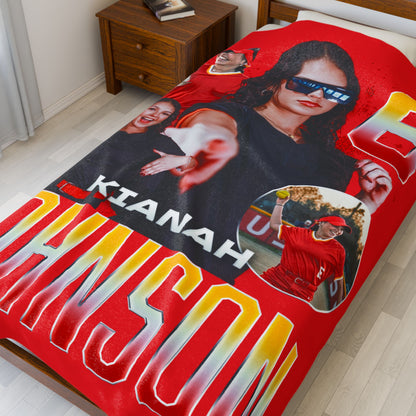 Kianah Johnson Name & Number Ombre 60"-80" Plush Blanket