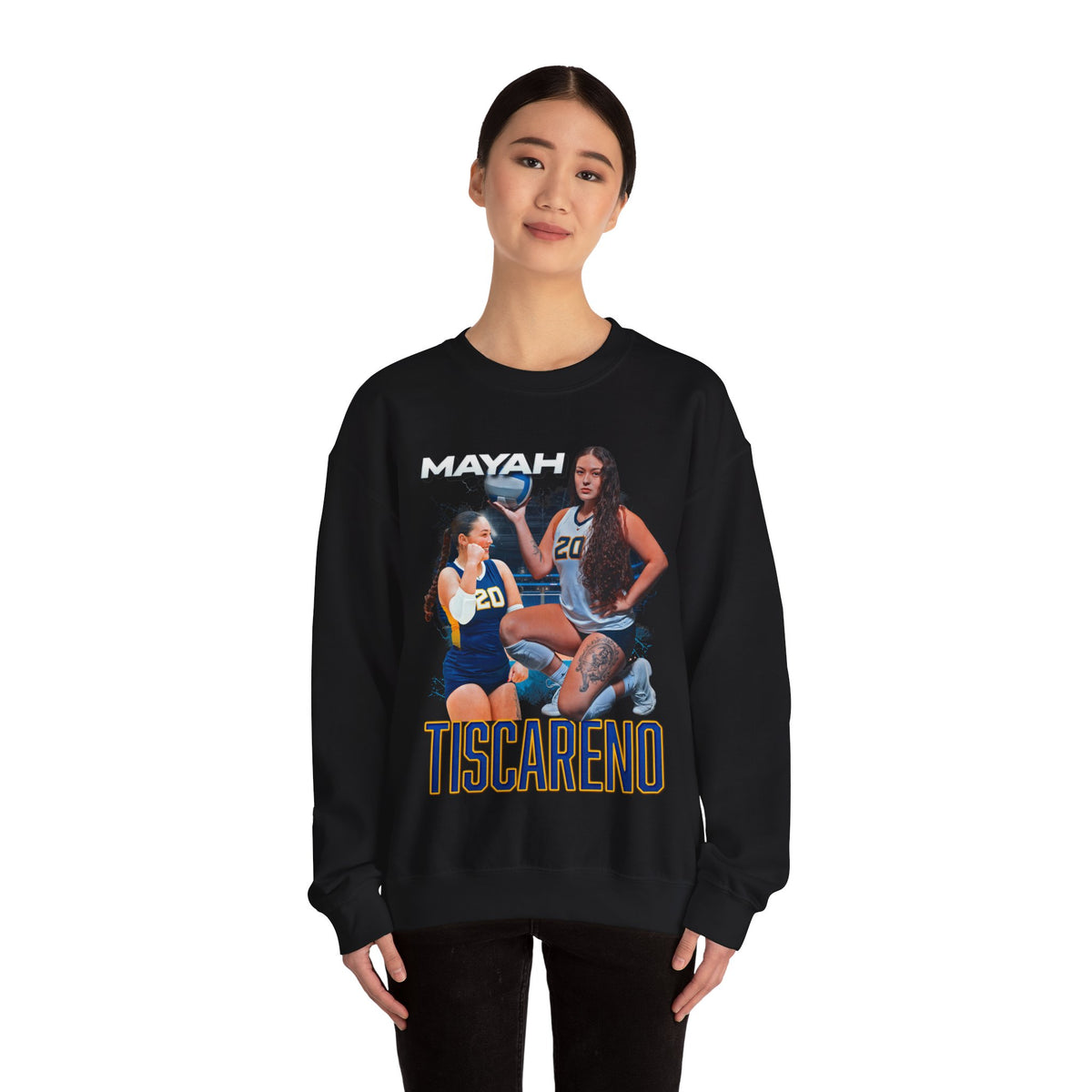 Mayah Tiscareno White & Colored Combo Crewneck Sweatshirt