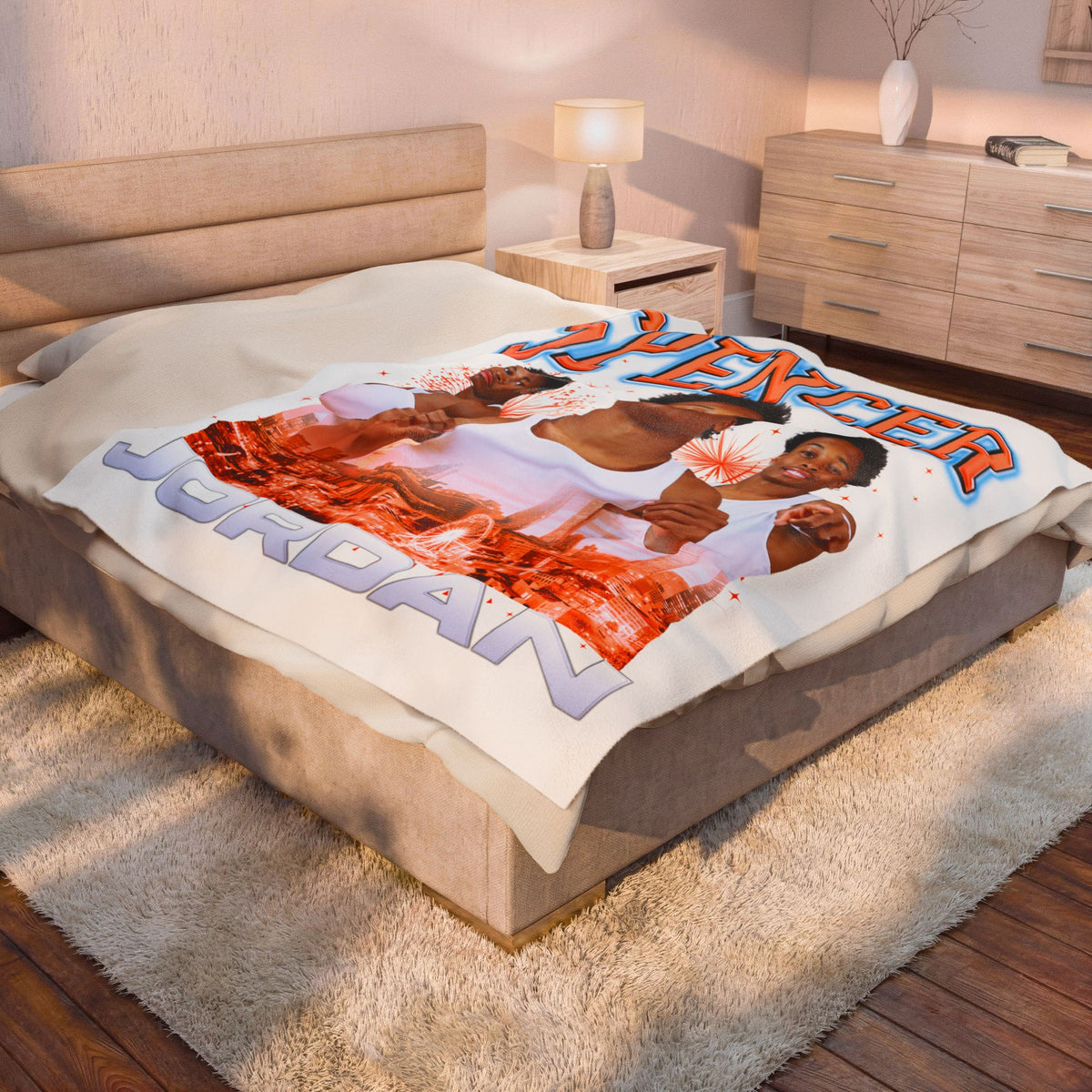 Jordan Spencer 60"-80" Plush Blanket