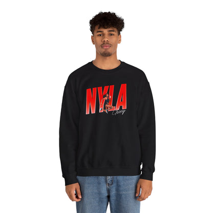 Nyla Cherry Cursive Combo Colored Crewneck Sweatshirt