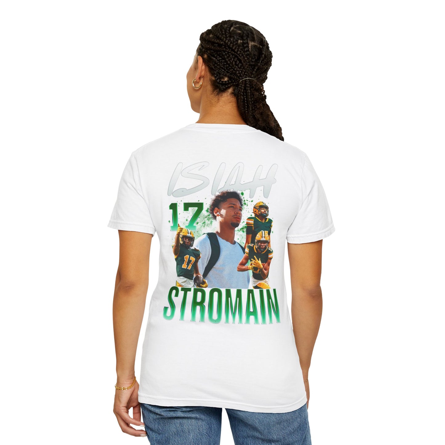 Isiah Stromain Logo Front & Back Premium Tee