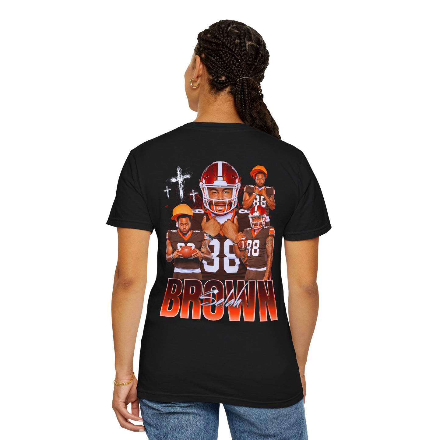 Selah Brown Logo Front & Back Premium Tee