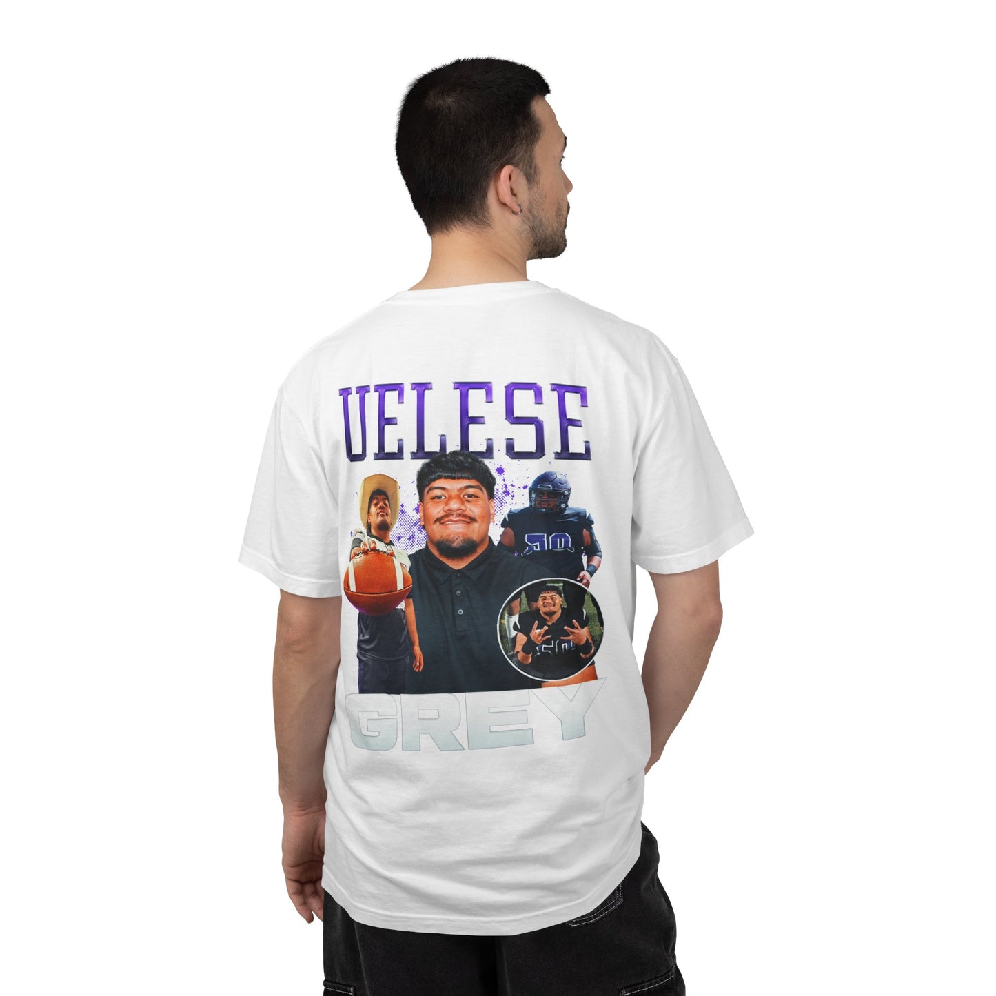 Uelese Grey Logo Front & Back Premium Tee