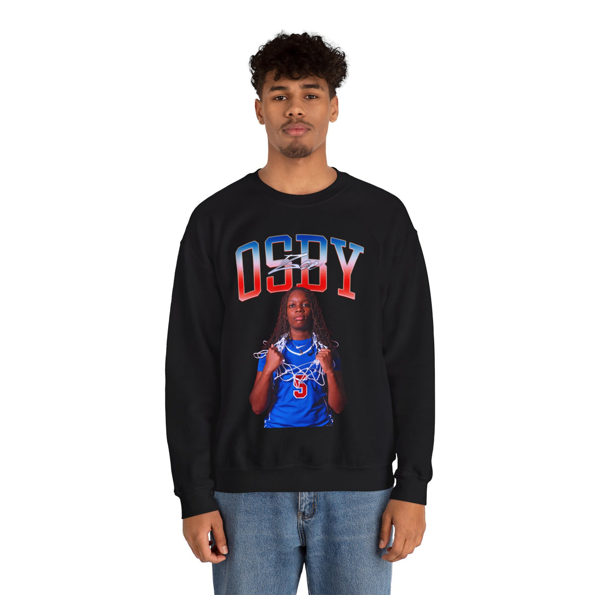 Zoe Osby Curved Combo Crewneck Sweatshirt