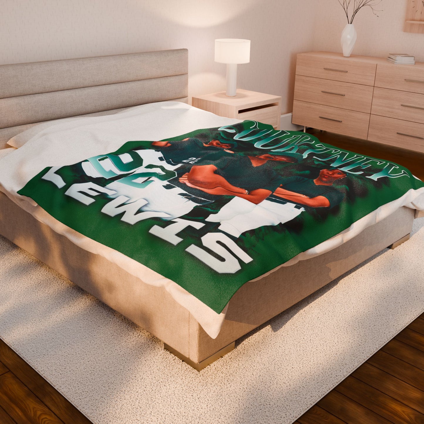 Courtney Lewis Colored & White Combo 60"-80" Plush Blanket