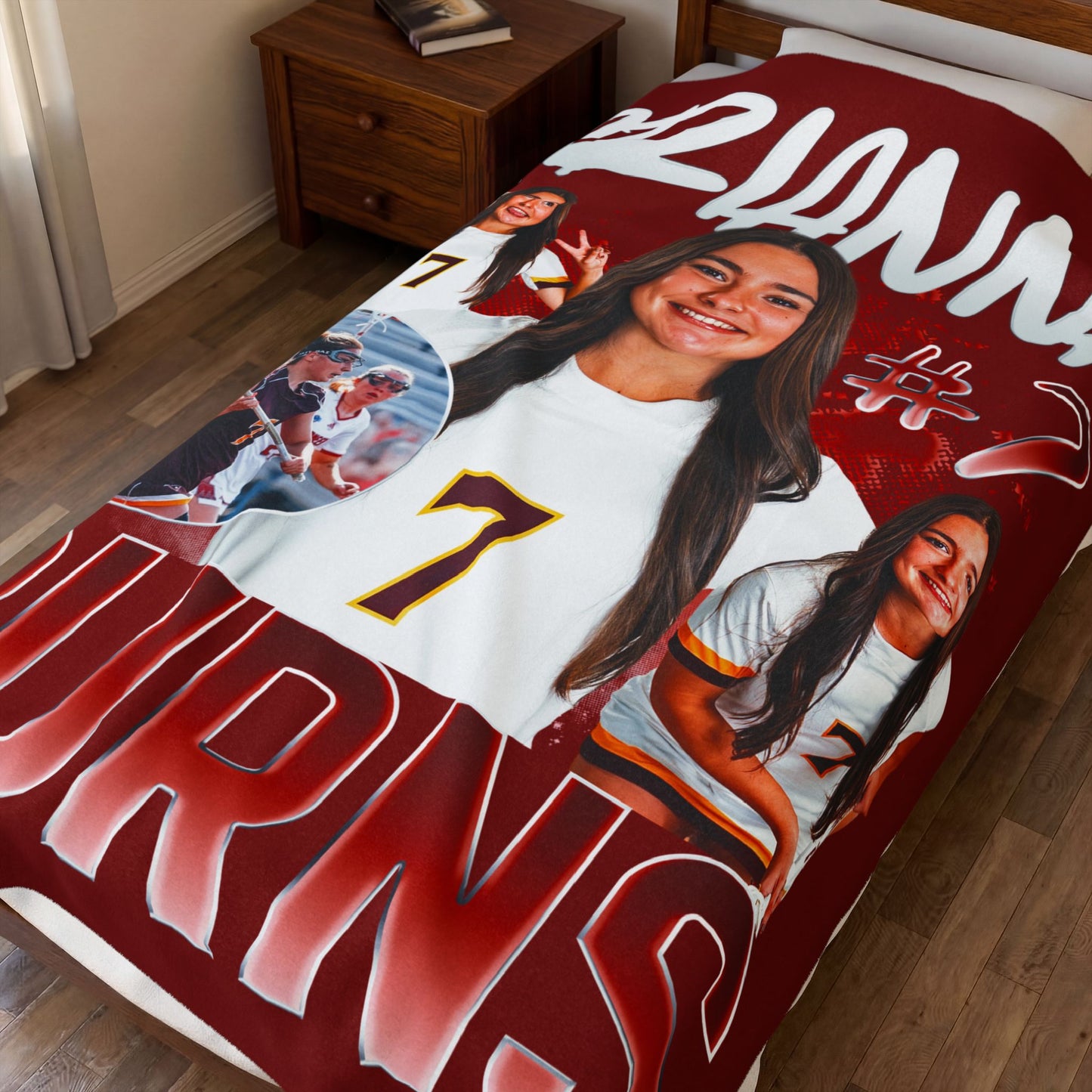 Arianna Burns White & Colored Combo 60"-80" Plush Blanket