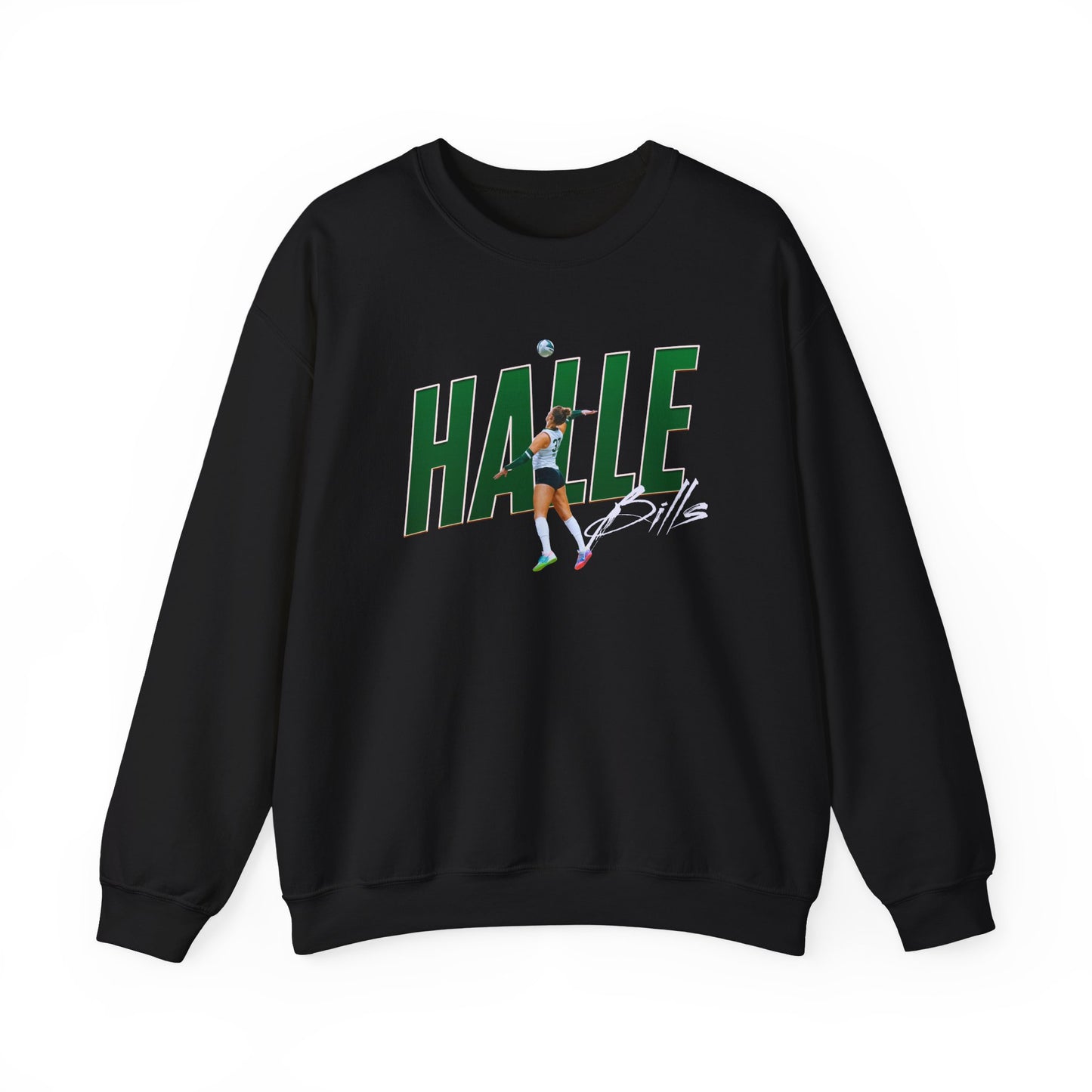 Halle Bills Cursive Combo Colored Crewneck Sweatshirt