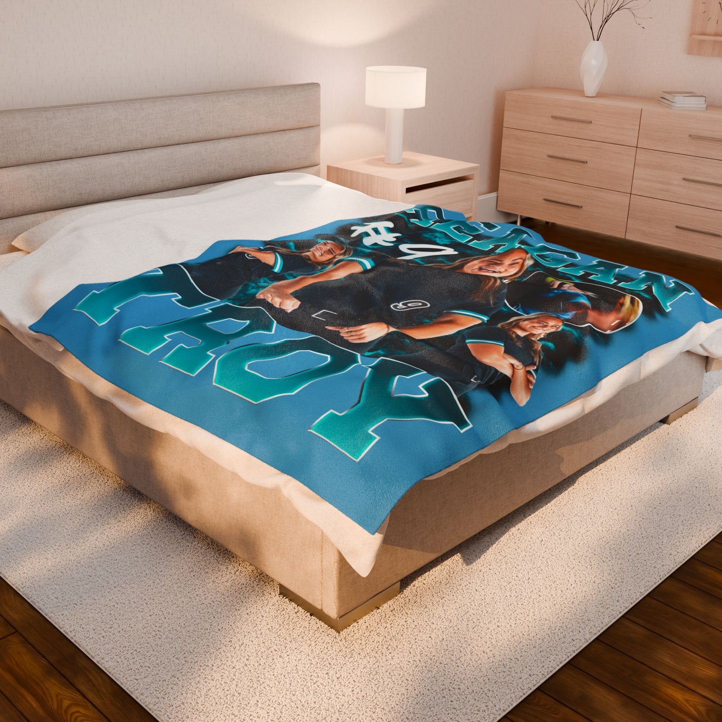 Reagan Troy Single Color Combo 60"-80" Plush Blanket