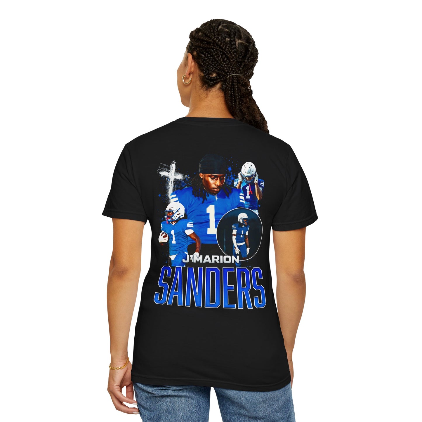 J'Marion Sanders Logo Front & Back Premium Tee