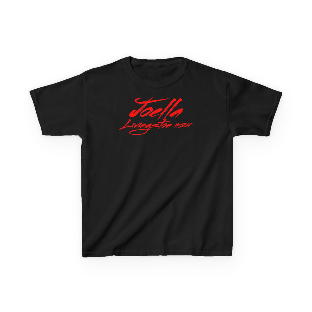 Joella Livingston Cursive Name & Number Kids Tee