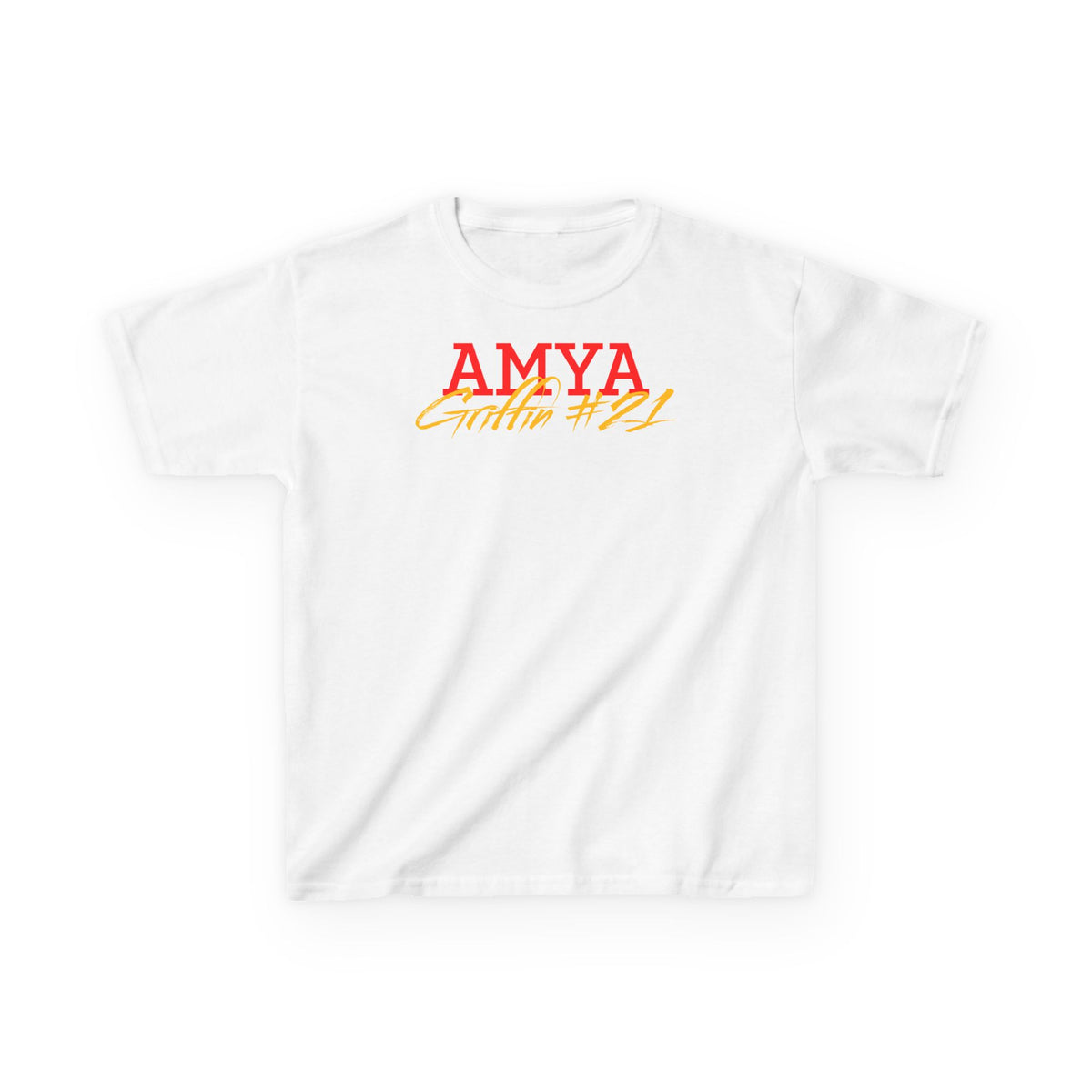 Amya Griffin Cursive Name & Number Kids Tee
