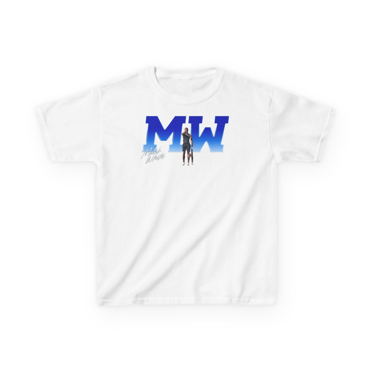 Malik White Big Initals Colored Kids Tee