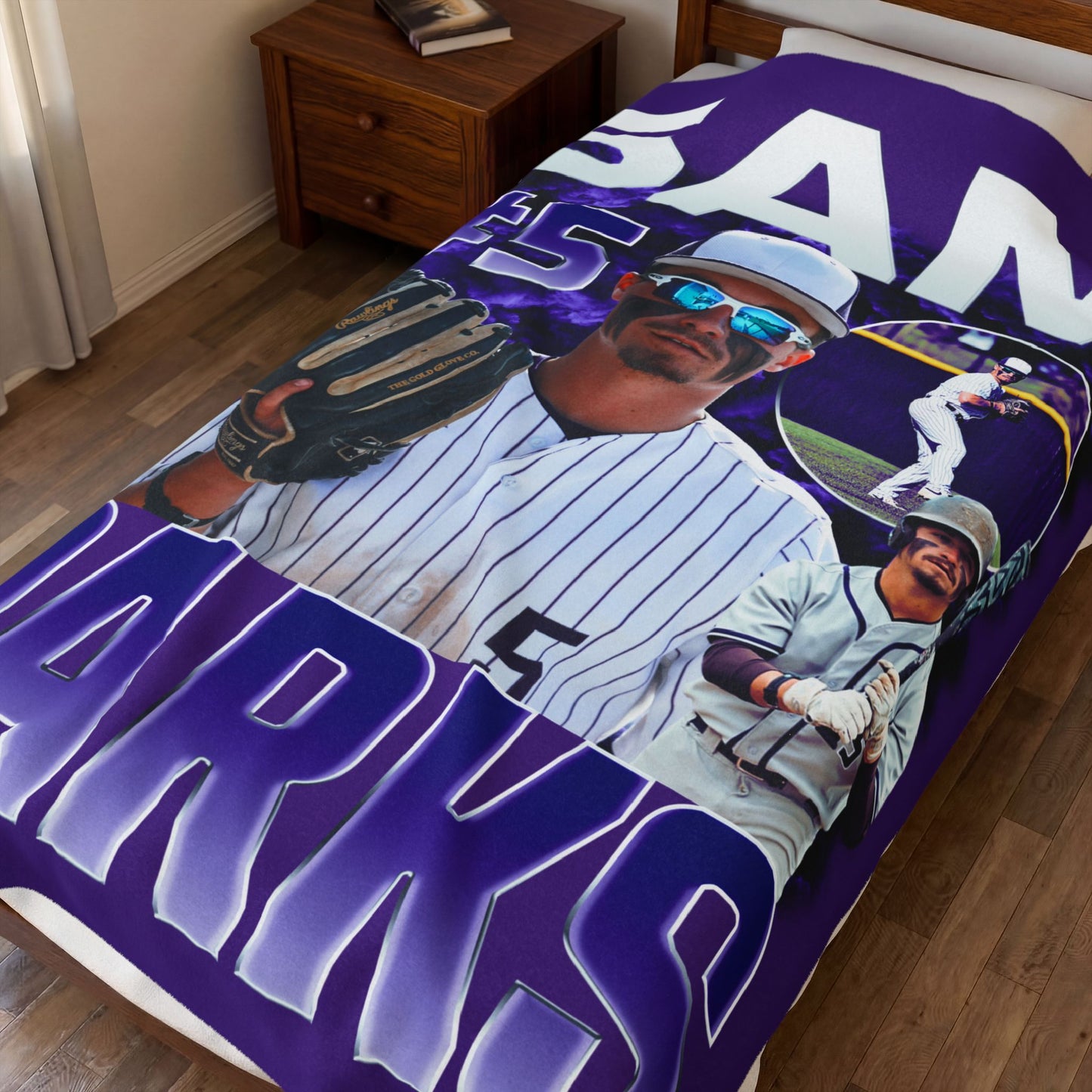 Sam Parks White & Colored Combo 60"-80" Plush Blanket