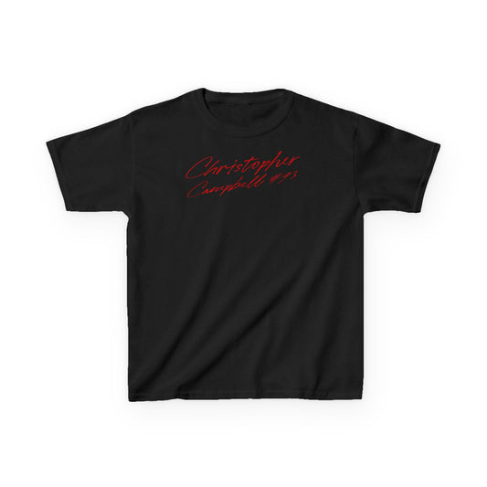 Christopher Campbell Cursive Name & Number Kids Tee