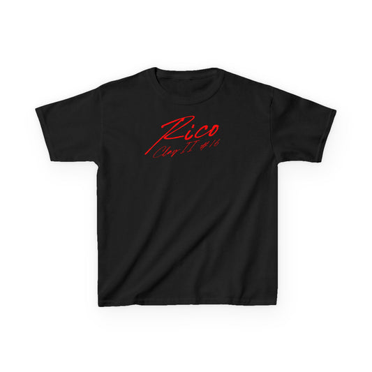 Rico Clay II Cursive Name & Number Kids Tee