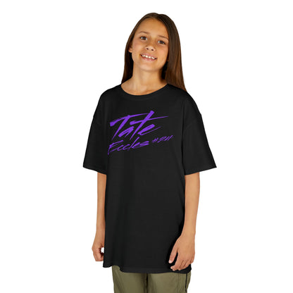 Tate Eccles Cursive Name & Number Kids Tee