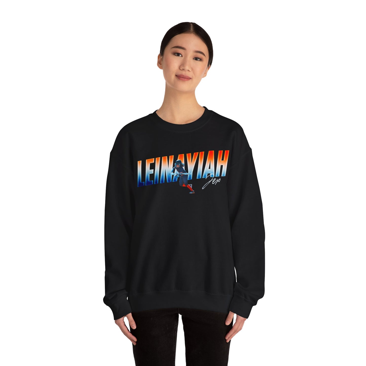 Leinayiah Jex Cursive Combo Colored Crewneck Sweatshirt