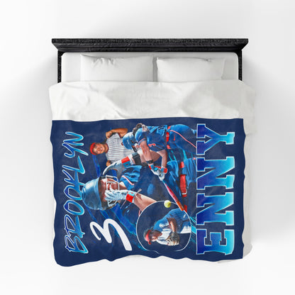 Brooklyn Enny Single Color Combo 60"-80" Plush Blanket