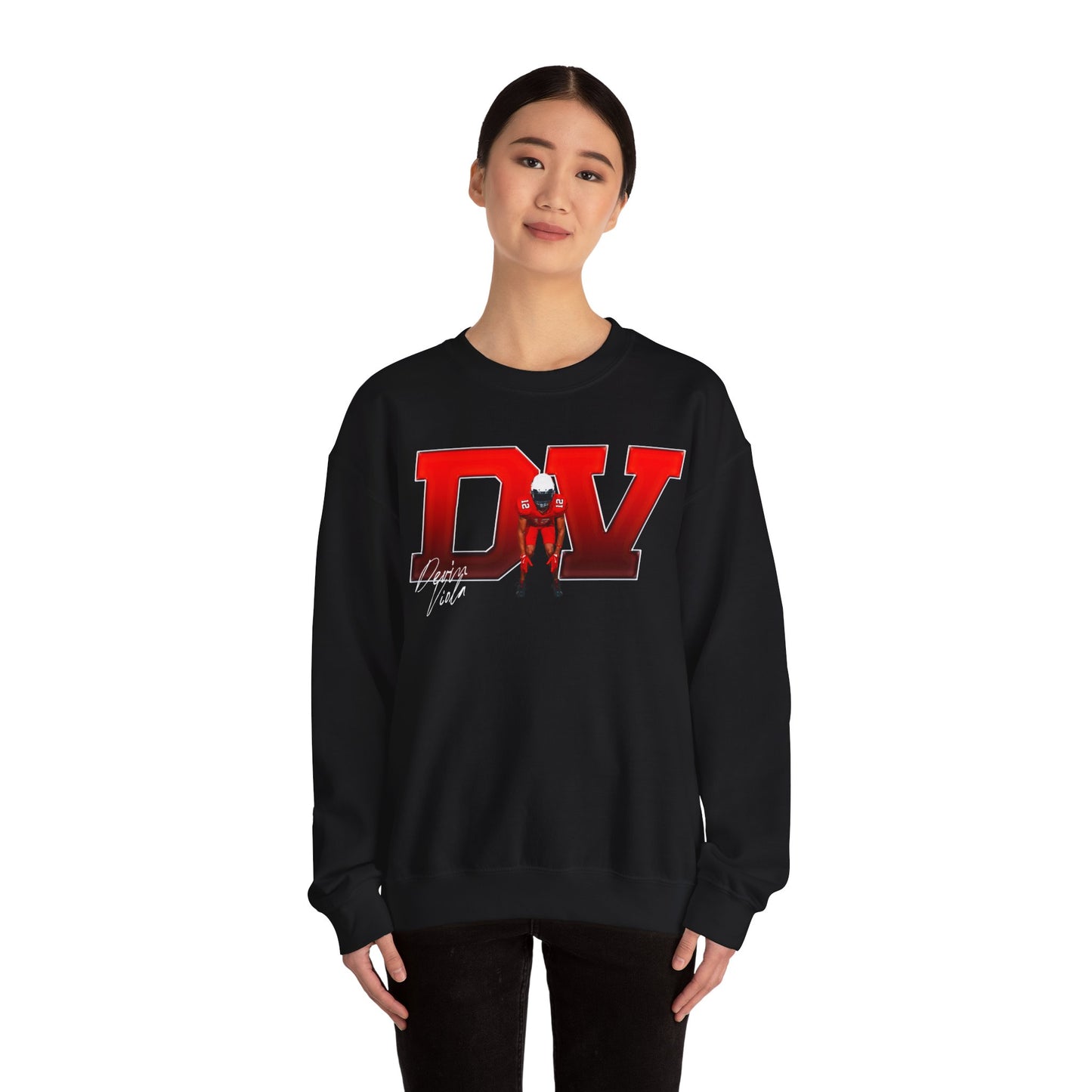 Devin Viola Big Initals Colored Crewneck Sweatshirt