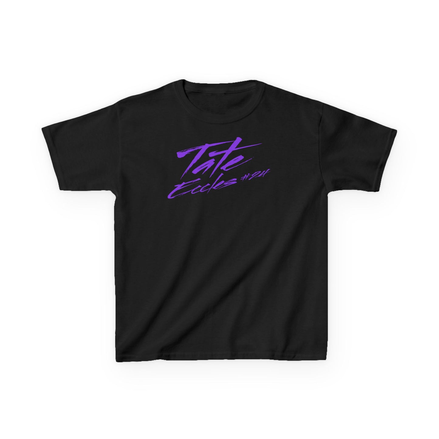 Tate Eccles Cursive Name & Number Kids Tee